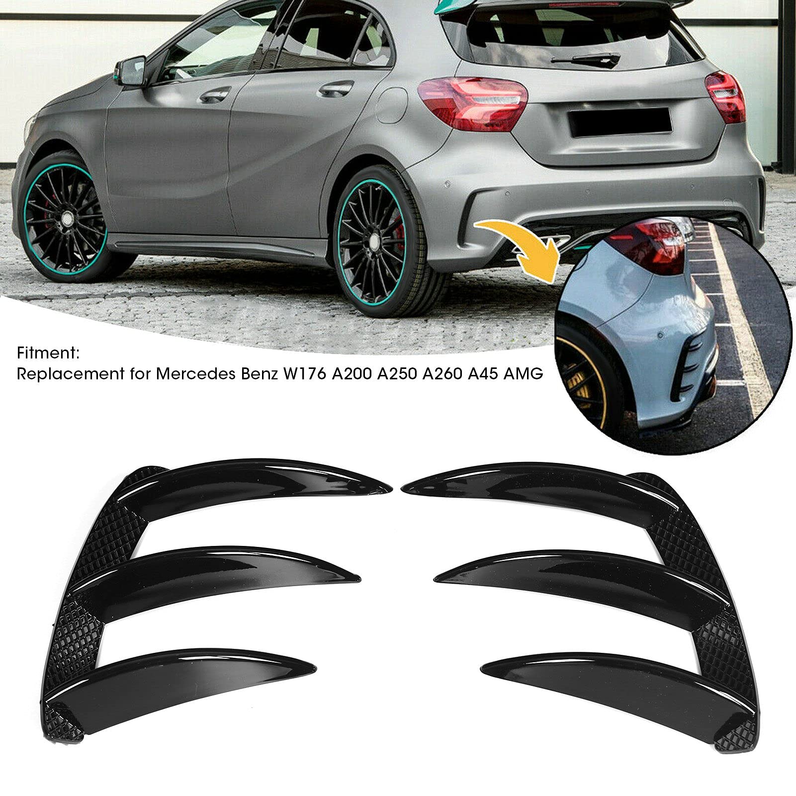 Wobekuy Pare-chocs Arrière Pour Mercedes W176 A200 A250 A45 AMG