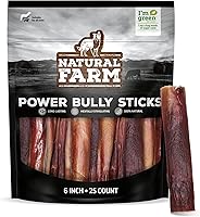 Vista 13 de Natural Farm Power Bully Sticks - Masticables para perros (6 pulgadas, paquete de 15), masticables 2 en 1: mejilla de res de alta calidad envuelta