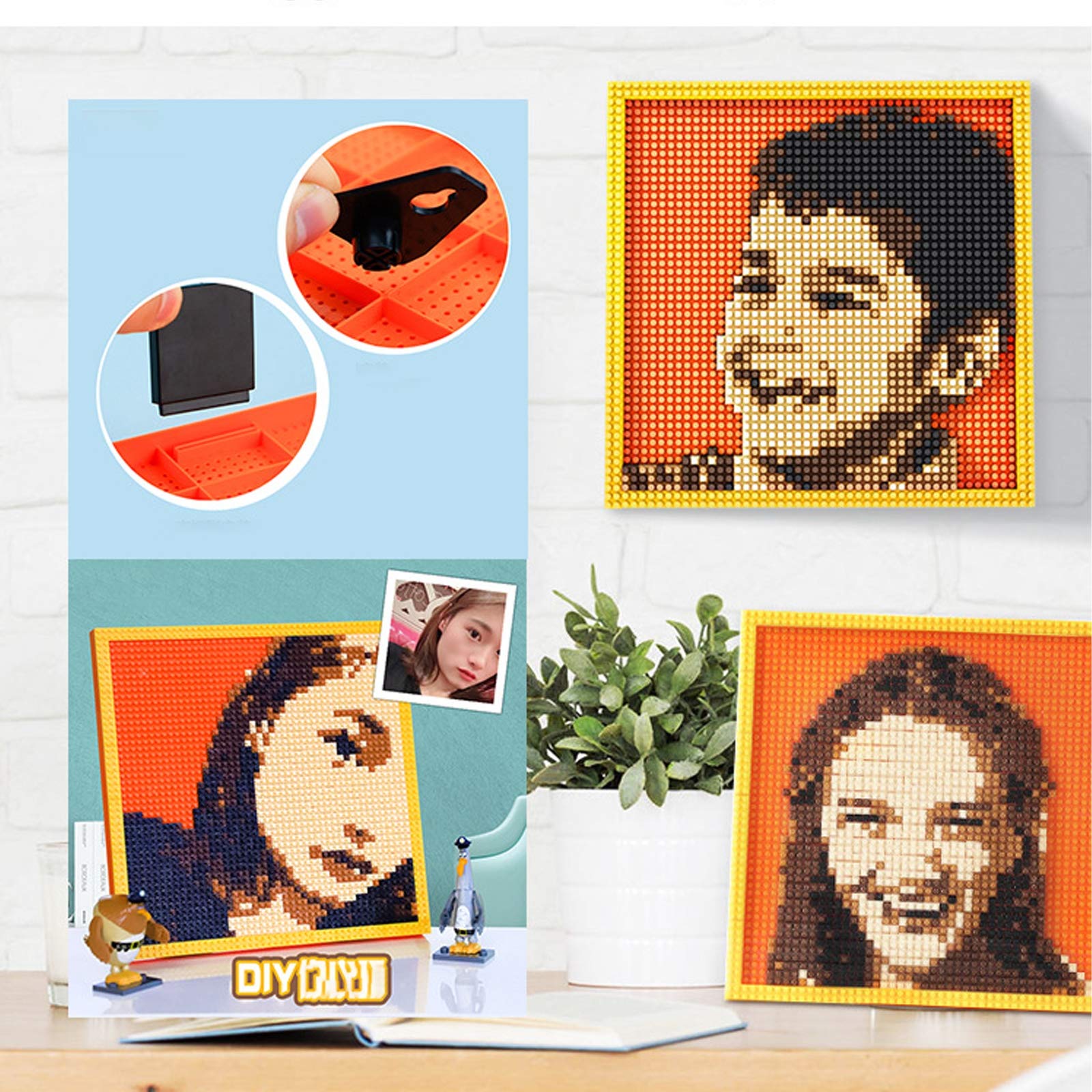 Amazon.co.jp: ビルディングブロックピクセルアートモザイク絵画