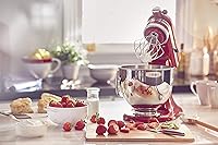 Vista 5 de KitchenAid Value Bundle Artisan Series 5 Quart Tilt-Head Stand Mixer with Included Flex Edge Beater, KSM150FEER, Empire Red