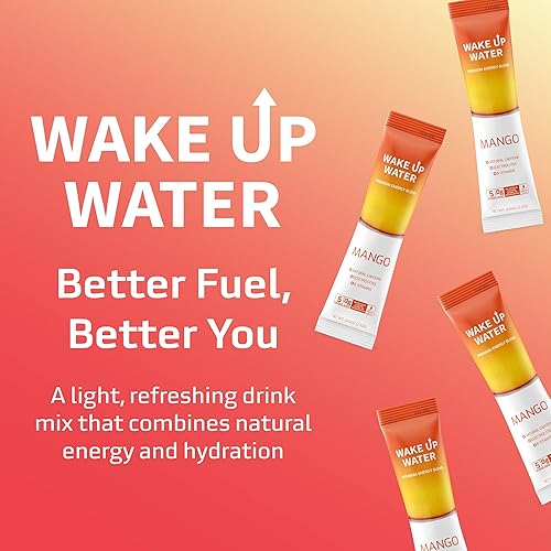 Miniatura 2 de Wake Up Water Energy + Hydration Mix  Paquetes de energía + hidratación en polvo con cafeína natural, electrolitos, vitaminas B  Sin azúcar