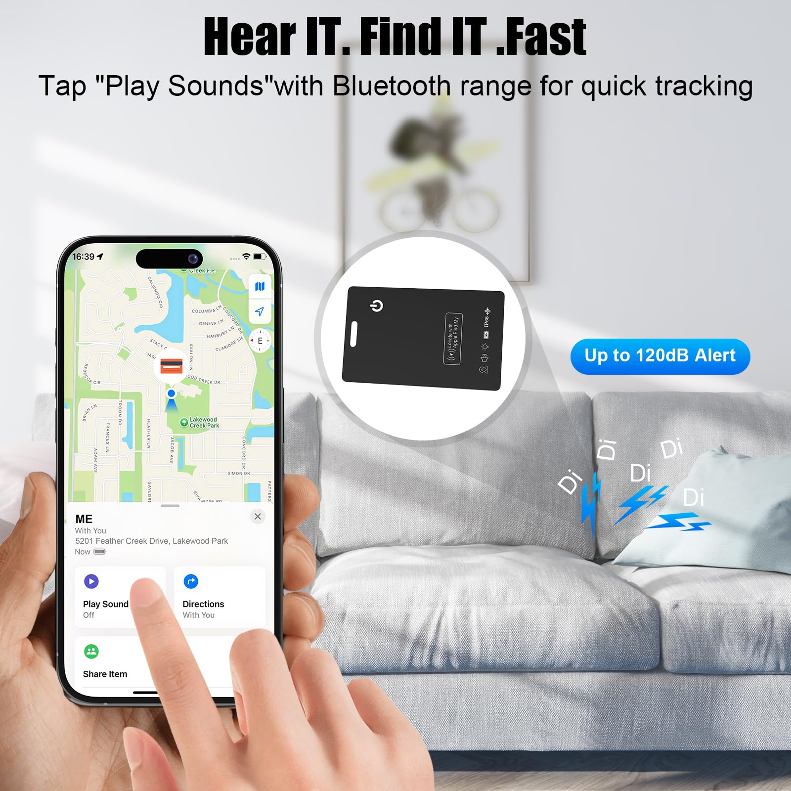 Scheda di tracciamento del portafoglio, Bluetooth Tracker Smart Finder per Apple Find My[certificato MFi], cercatore di carte iPhone ricaricabile IP68 impermeabile 0,2 cm sottile chiavi localizzatore