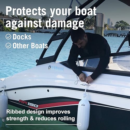 Miniatura 4 de Paquete de 2 guardabarros de barco para acoplamiento de lancha con bomba, accesorios de lancha, juego de parachoques para muelle de barco, boyas,