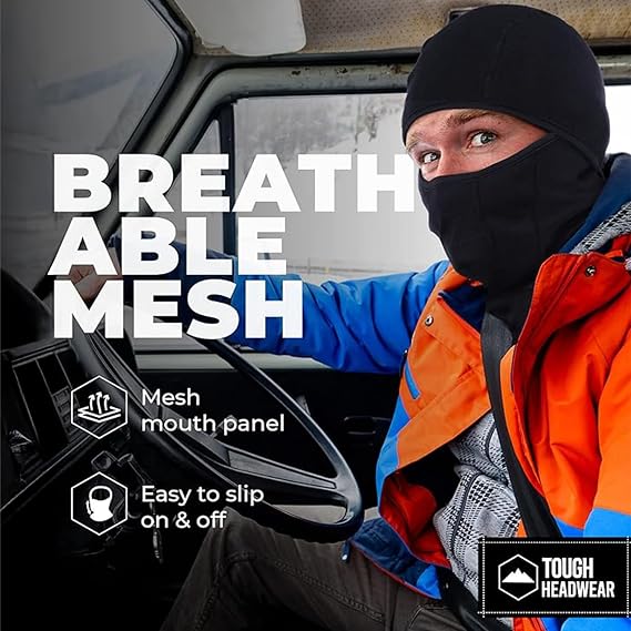 Tough Headwear Ski Mask for Women & Men - Balaclava Face Mask - Thermal Winter Shiesty Cover - Cold Weather Gear for Skiing