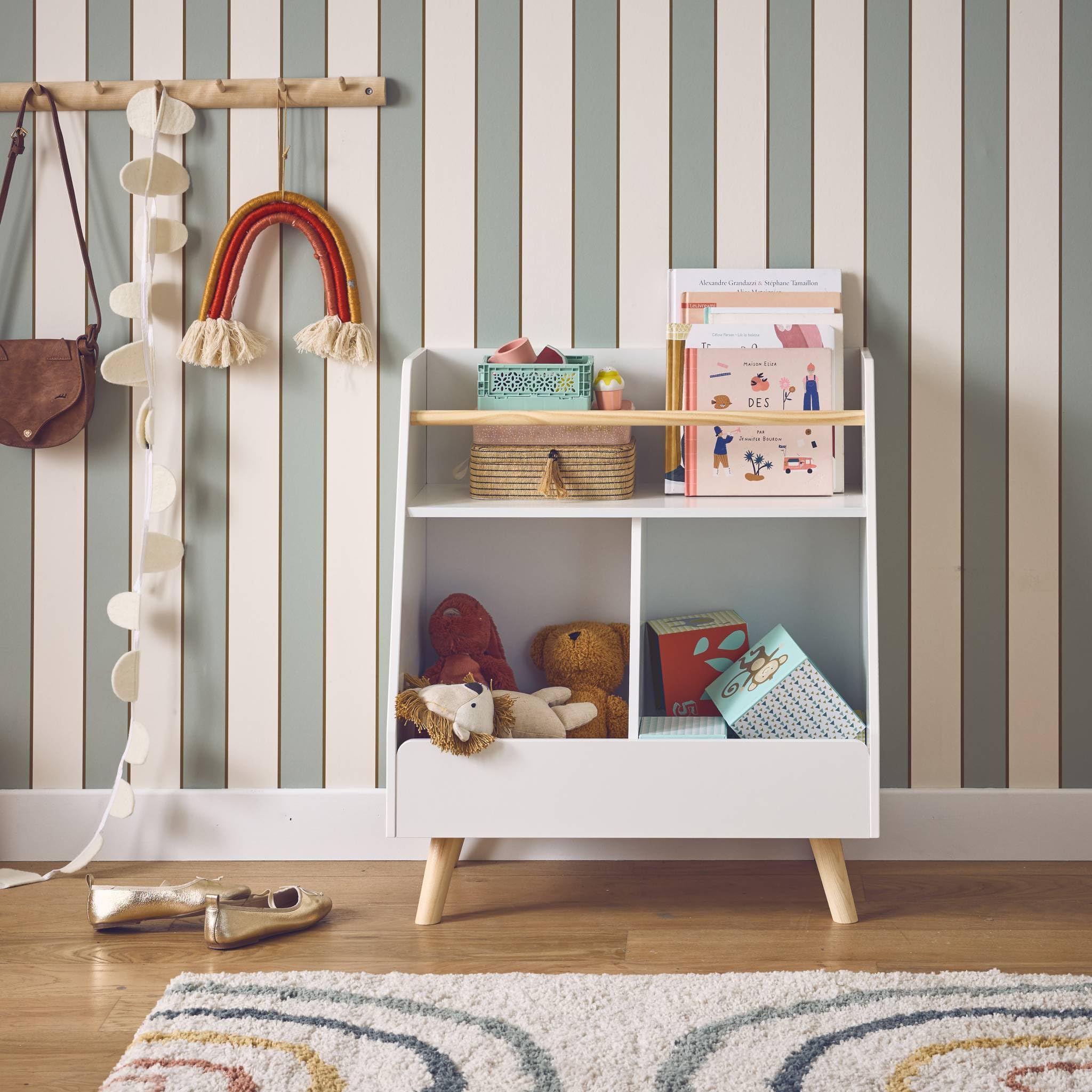 Sweeek Tobias Mueble para niños 2 compartimentos 61.5x35x69.5 cm Blanco