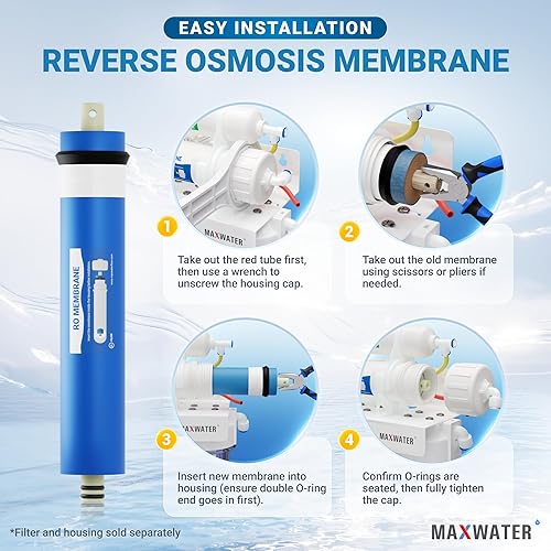 Miniatura 6 de Max Water Reverse Osmosis Max RO Sistemas de filtro de agua Membranas