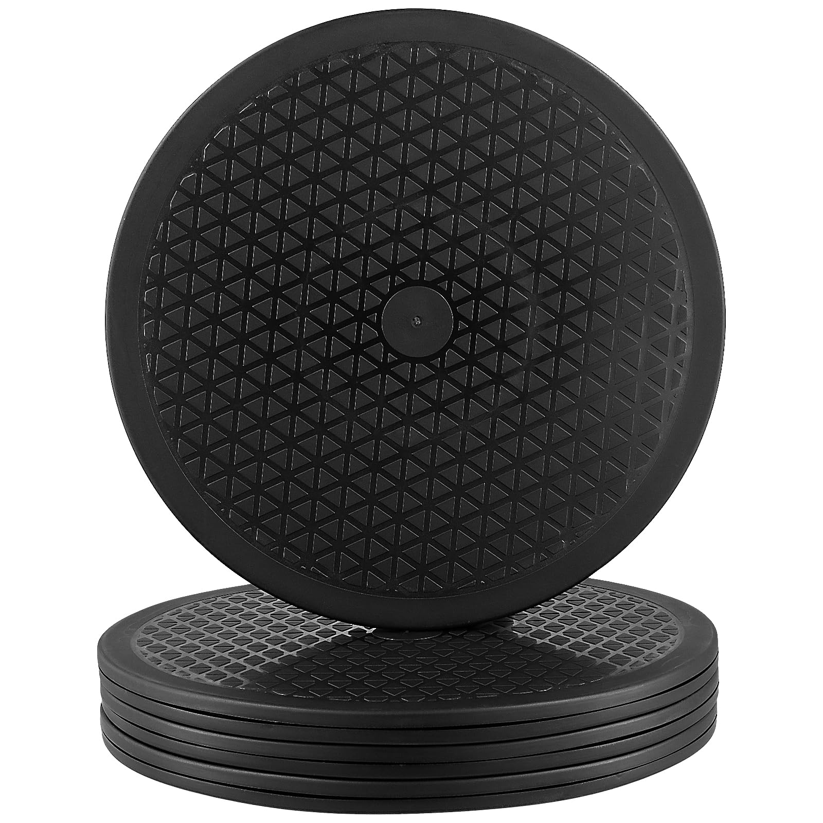 SINJEUN 4 PCS 12 Inch 360° Rotating Swivel, Black Rotating Swivel Stand Turntable, Lazy Susan Monitor Stands for Plants, Models, Handicraft