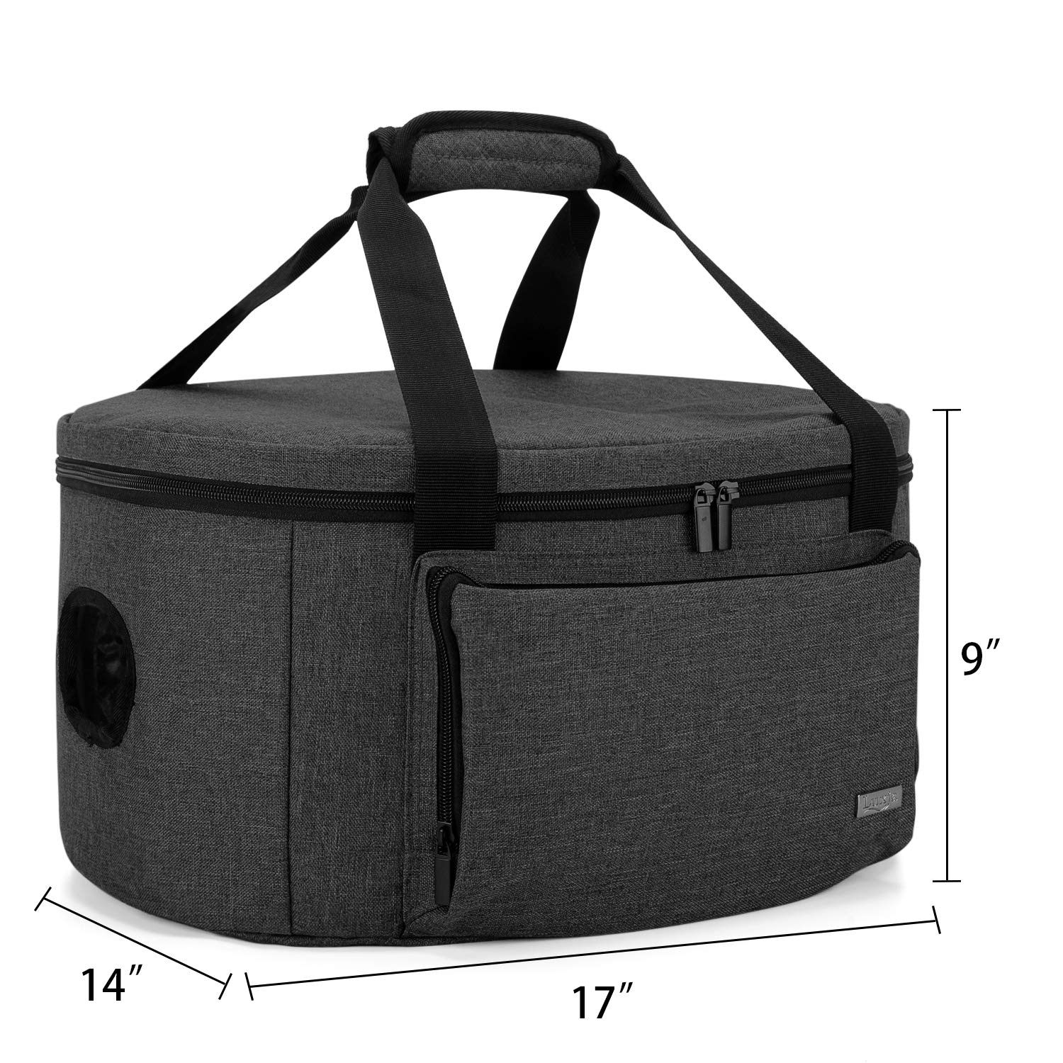 Bolsa aislada para olla de cocción lenta (con una almohadilla inferior y correas de sujeción de la tapa), funda de transporte se adapta a la mayoría de ollas de cocción lenta ovaladas de 6 a 8 7