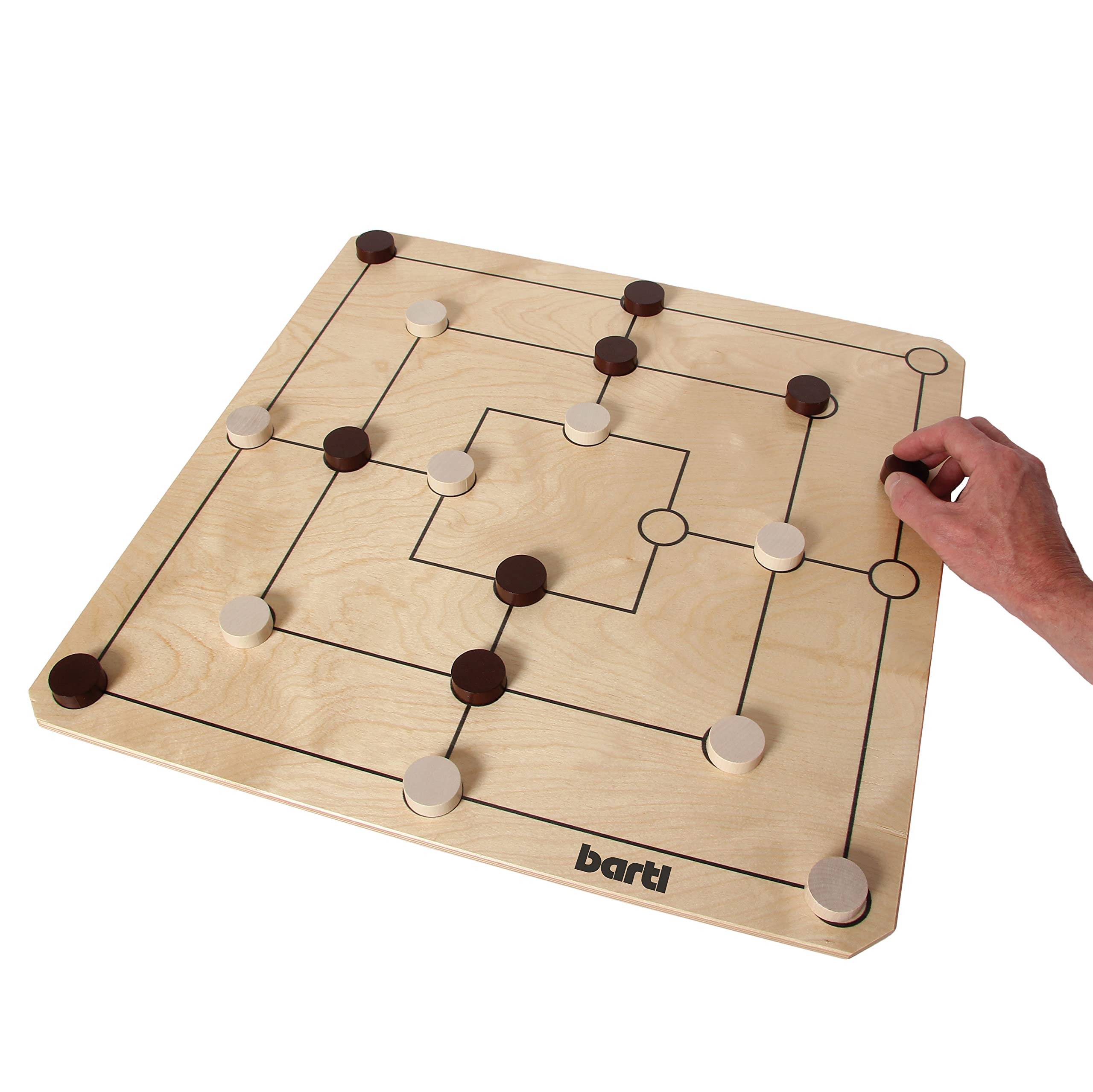 Bartl 107349 - Gioco da tavolo per macina e signora, grande, in legno, formato XXL, 50 x 50 cm, ideale per bambini e anziani