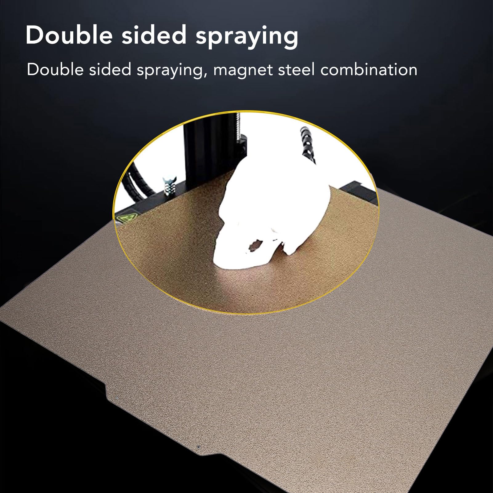 PEI Flexible Print Bed Double Sided Textured PEI Sheet 330mmx330mm Flexible Build Plate Print Bed for ELEGOO 3 Plus 3D Printer