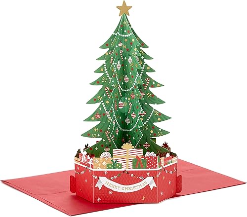 Hallmark Paper Wonder - Tarjeta de Navidad desplegable (árbol de Navidad)