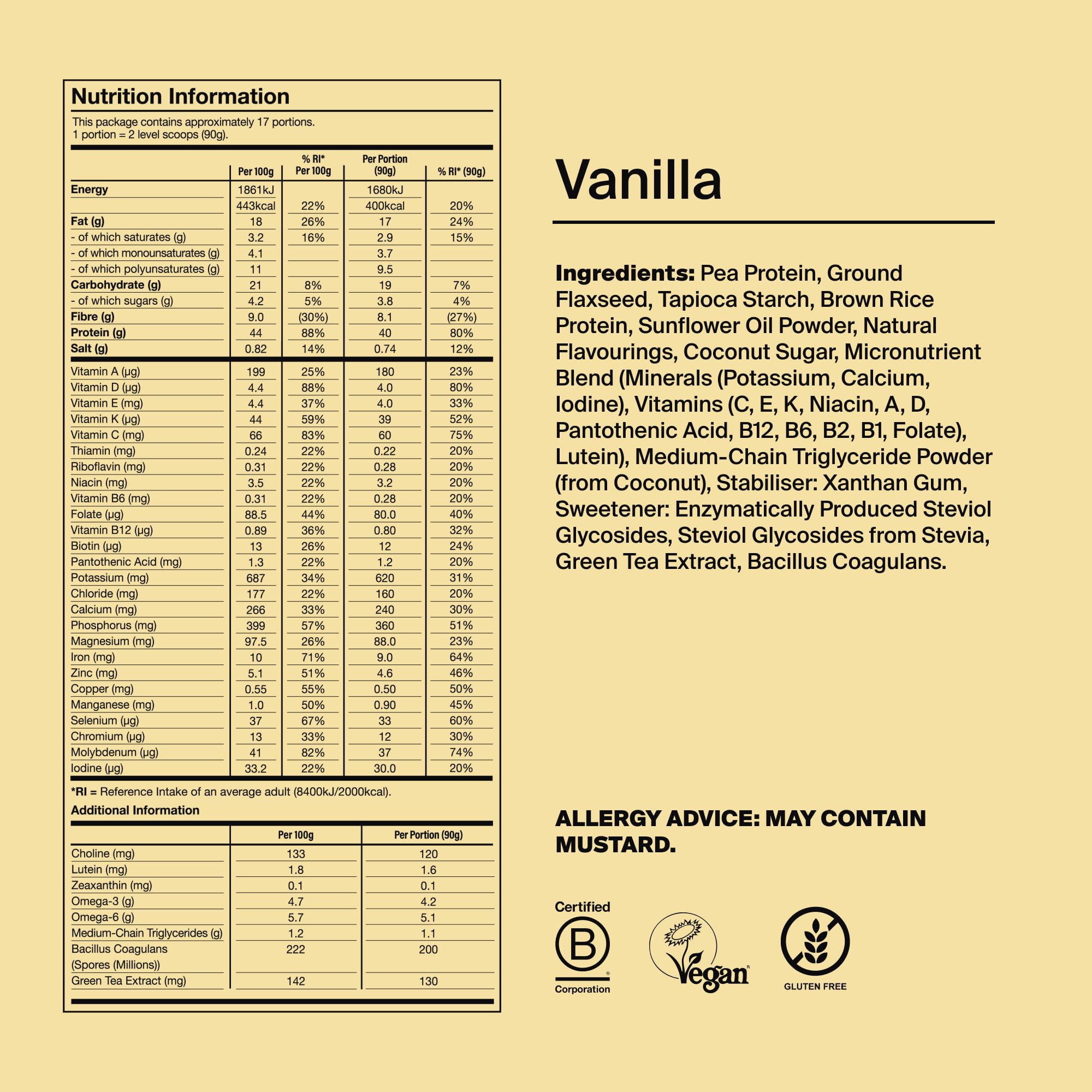Huel Black Edition pasti e misurini ad alta proteina, vaniglia | 17 pasti/bustina - 40 g di proteine, ricco di vitamine, minerali e fibre, senza glutine