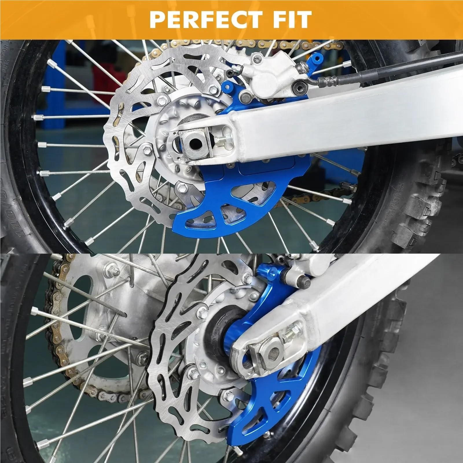 Osłona ochronna hamulca tarczowego Pasuje do Yamaha WR250F WR450F YZ125 YZ250 YZ450F YZ250F YZ250FX YZ250X Bike Tylna tarcza hamulcowa Protector Guard(Orange20mm)