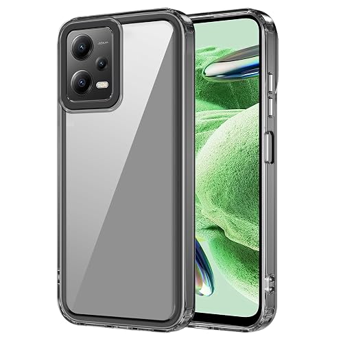 Zapcase Back Case Cover for Mi Redmi Note 12 Pro 5G | Compatible for Mi Redmi Note 12 Pro 5G Back Cover | Case Cover with Camera Protection | (TPU + PC | Translucent Black)