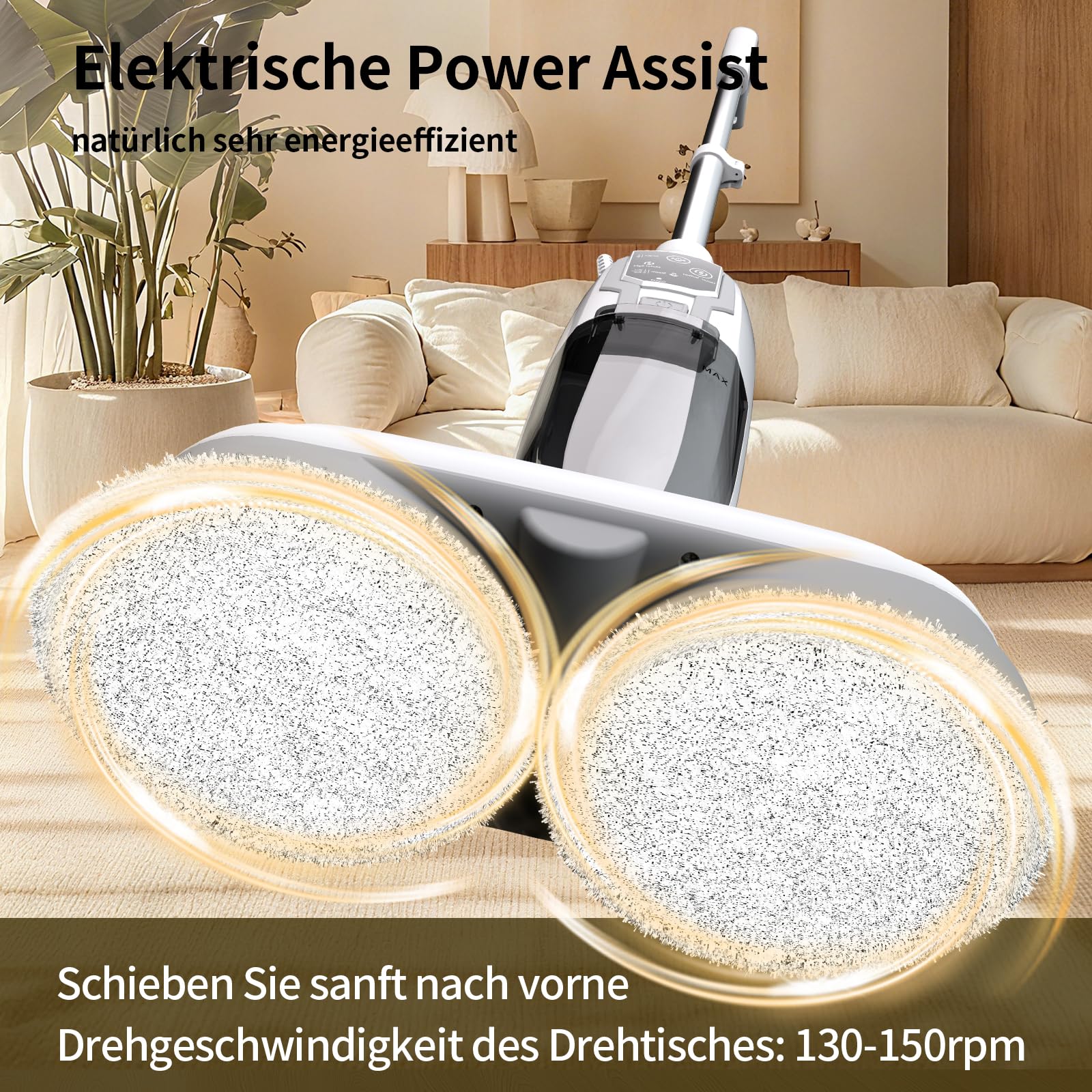 2-in-1 Dampfreiniger Mop mit Handgerät, 30s Schnellaufheizung, 4 Mikrofaserpads, Für alle Hartböden und Teppiche,entfernt 99,9%,weiß