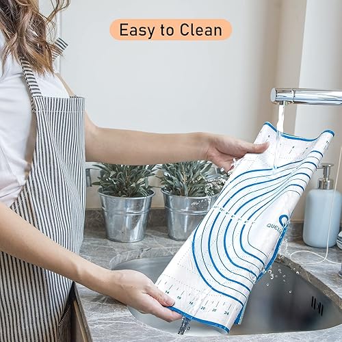 Miniatura 7 de Tapete de silicona para repostería con medición, tapete para hornear fondant, masa rodante, masa de pastel, pizza y galletas, tapete de masa, tapete