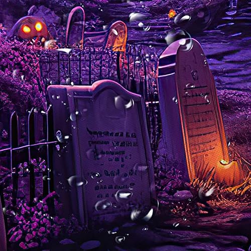 Miniatura 4 de JAWO Cortina de ducha de Halloween para baño, luna llena, noche de miedo, castillo, calabazas, cortinas de ducha con temática de fiesta,