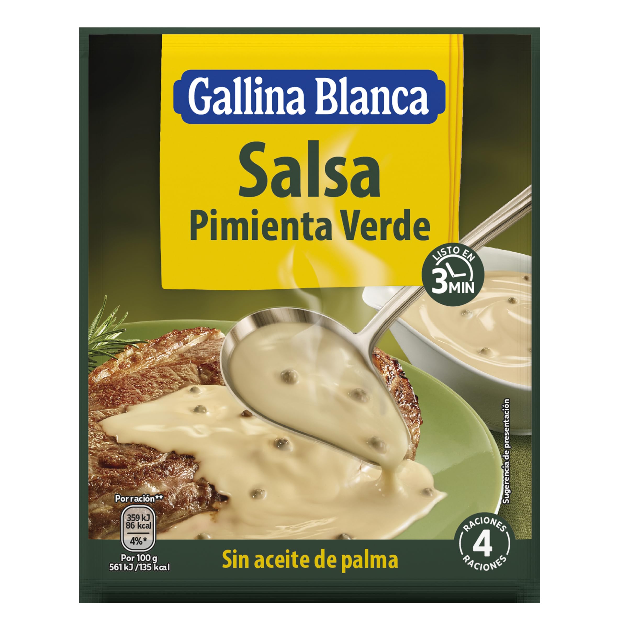 Gallina Blanca Salsa Pimienta Verde, 50g