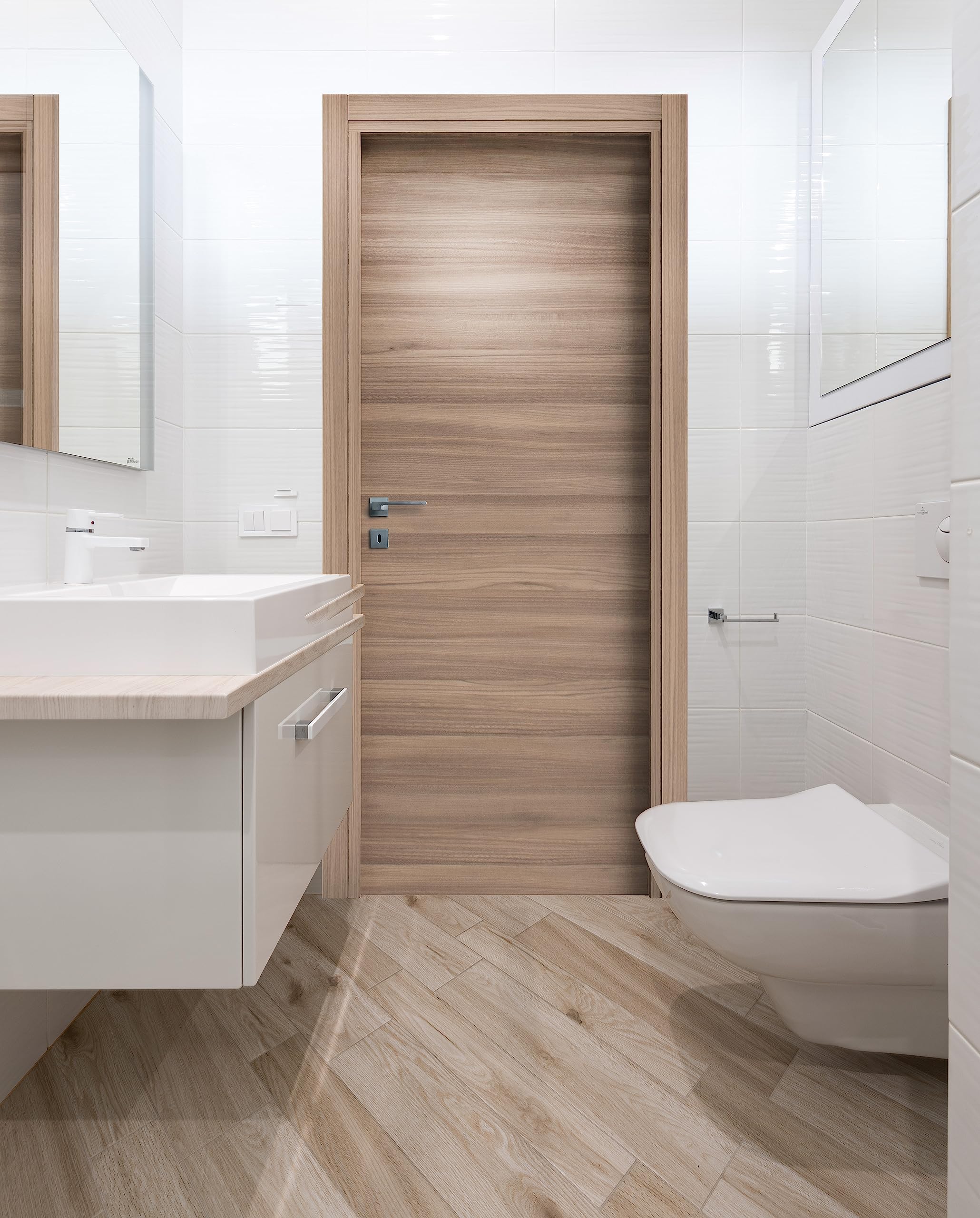 Porta Interna Reversibile Effetto Legno Olmo Nocciola - 210 x 80