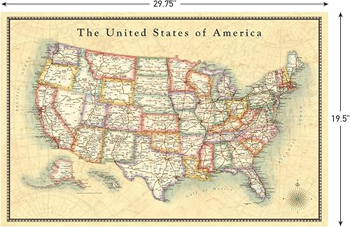 Miniatura 4 de Trends International Calcomanía de pared grande a todo color mapa de EE. UU