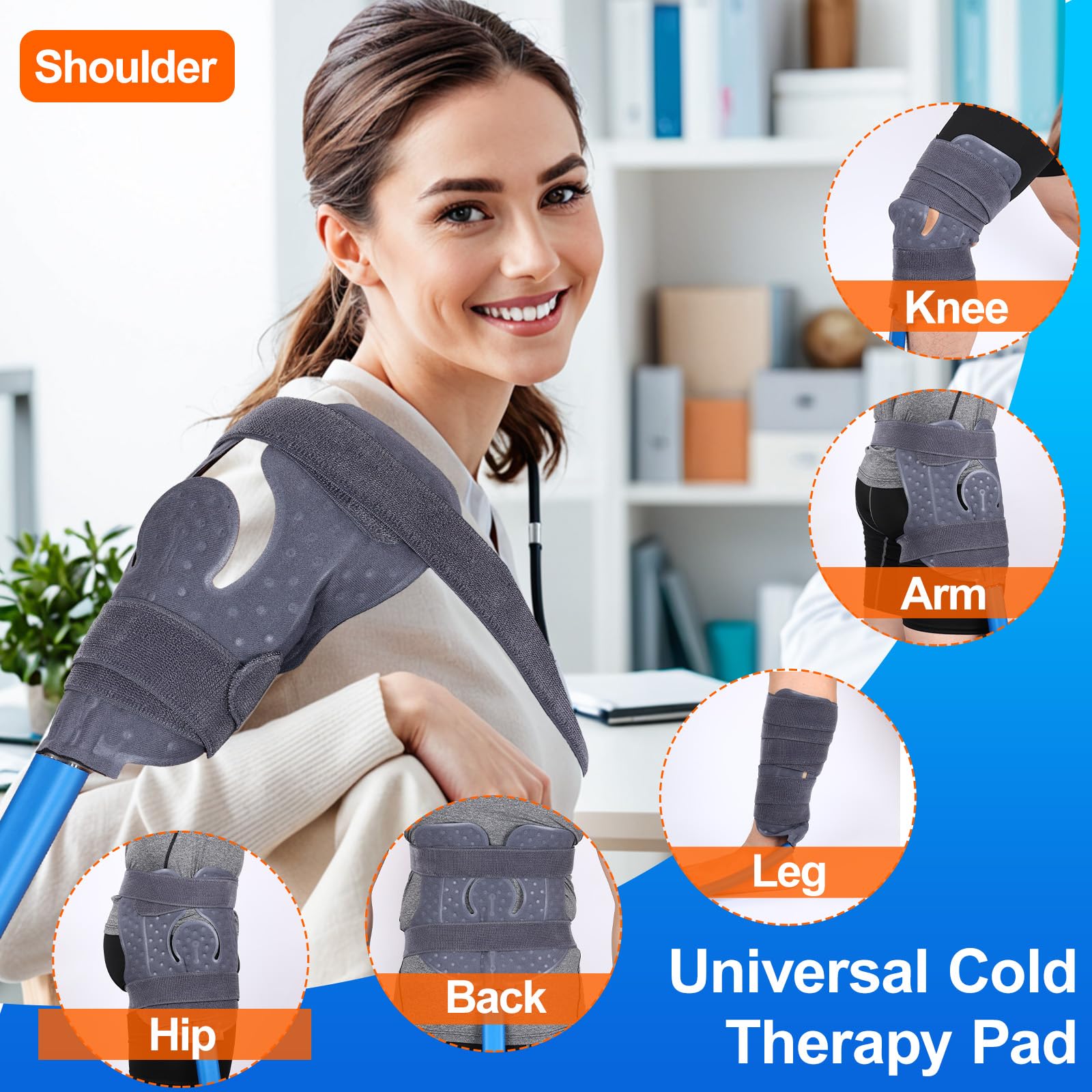 Máquina de terapia de frío, sistema de congelación de crioterapia para reemplazo de rodilla, máquina de hielo con almohadilla universal para rodilla, espalda, pierna y cadera