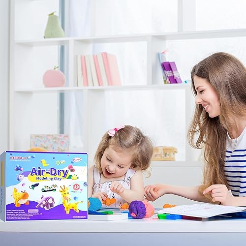 Miniatura 5 de Arcilla seca al aire, 56 colores, arcilla para modelar para niños, modelo de arcilla mágica, kit de arcilla de moldeo con herramientas de escultura,