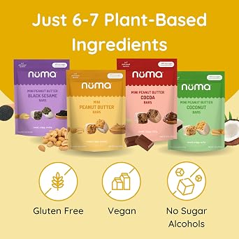 Mini Peanut Butter Bars Variety Pack Vegan, High Protein, Low Sugar, Low Calorie, All Natural, Gluten Free Crunchy Plant Based Snack 4 Bags with 8 Individually Wrapped Pieces