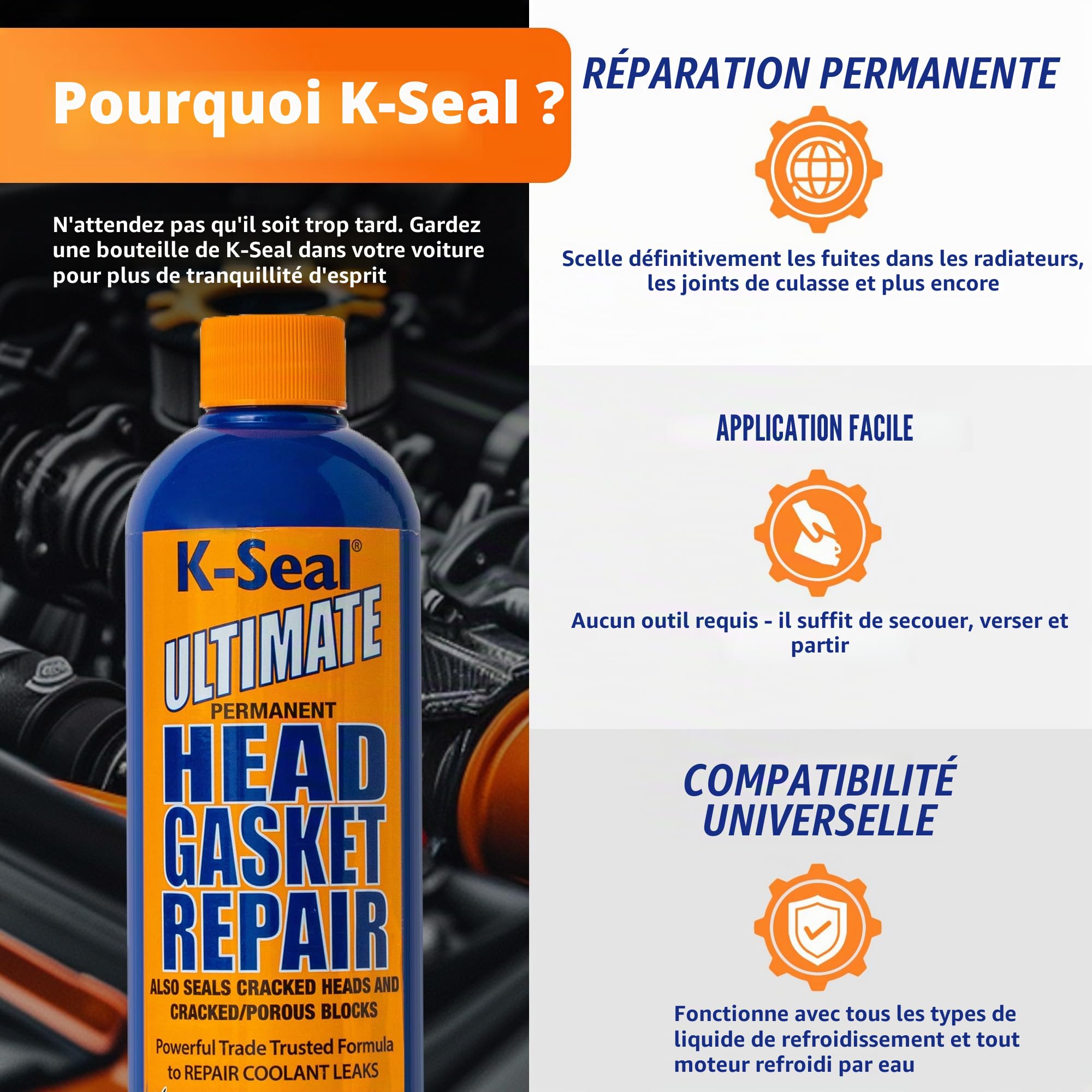 K-Seal KSLST3501 Produit de réparation pour joint de culasse