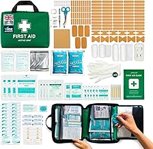 220 Piece Premium First Aid Kit Bag - Includes Eyewash, 2 x Cold (Ice) Packs and Emergency Blanket for Home, Office, Car, Caravan, Workplace, Travel and Sports
