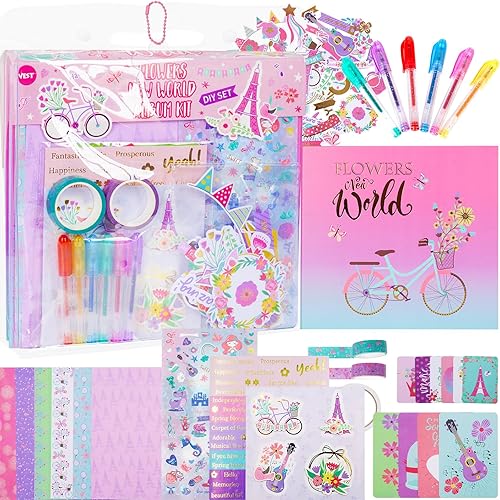 Kit de diario de bricolaje para niñas, diario personalizado y artículos de álbumes de recortes para adolescentes y niñas, decora tu