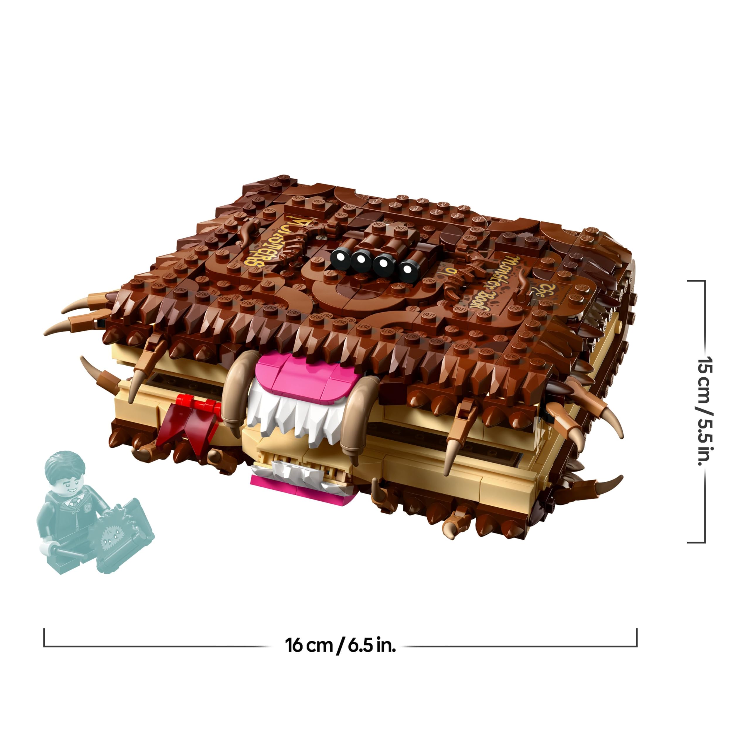 LEGO Harry Potter Monstruoso Libro de los Monstruos Mordedor con Función de Carga Manual para Abrir y Cerrar la Boca - Minifigura de Neville Longbottom - Regalo para Niñas y Niños de 9+ Años 76449