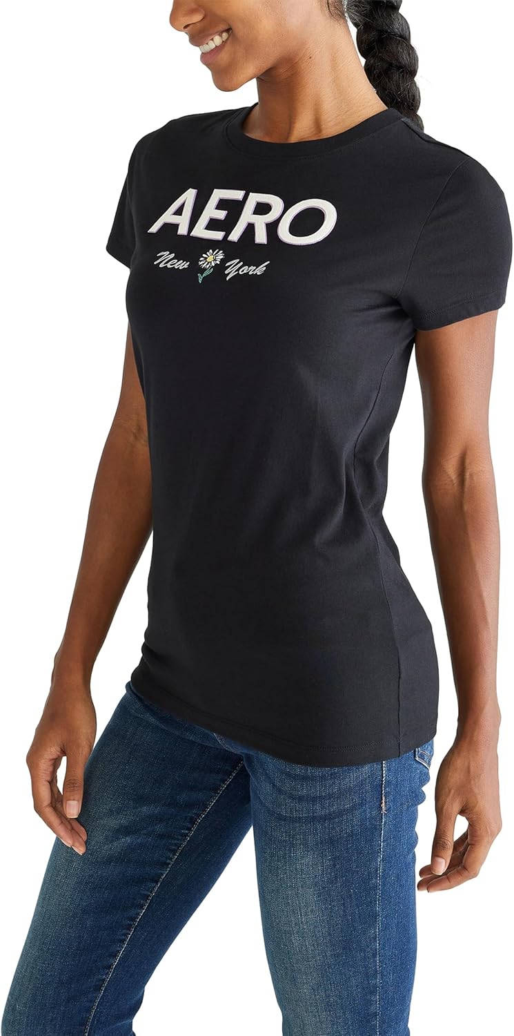 Aeropostale Women's Aero Short Sleeve Graphic Tee- Block - Image 2