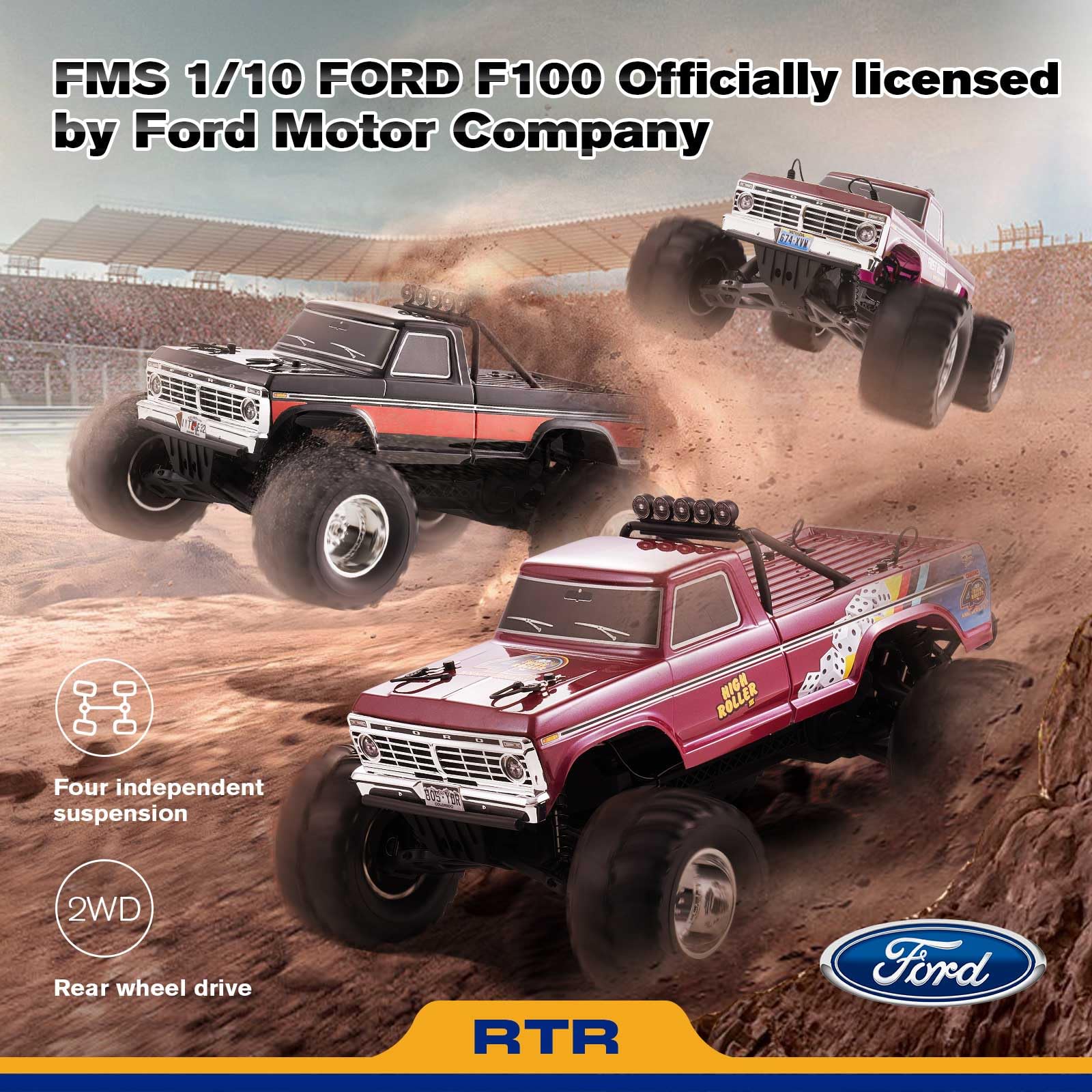 Amazon.co.jp: FMS 1/10 フォード F-100 RC モンスタートラック、RC