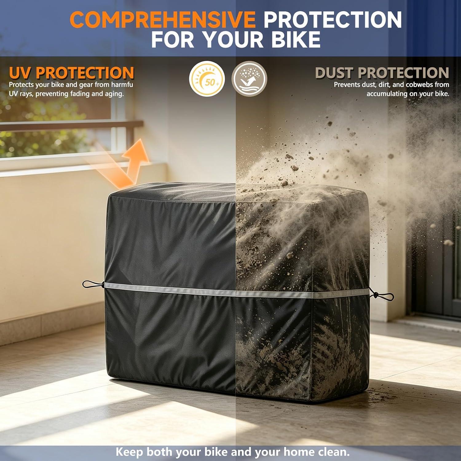 Vertical Bike Rack Cover fits 3-4 Bicycle Wall Mount 59x34x75in