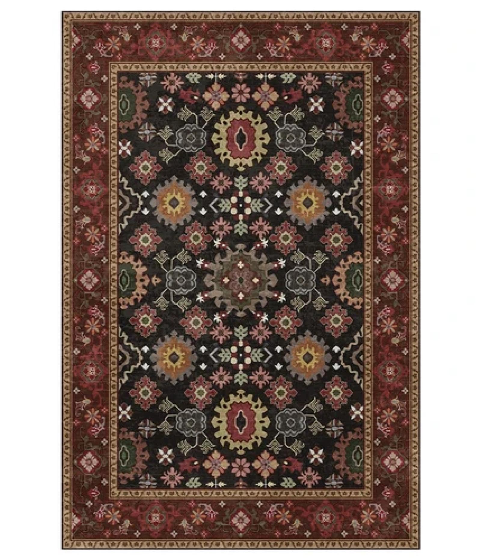 Tapis de chambre épais et doux 80x160cm au design rétro américain d'exception