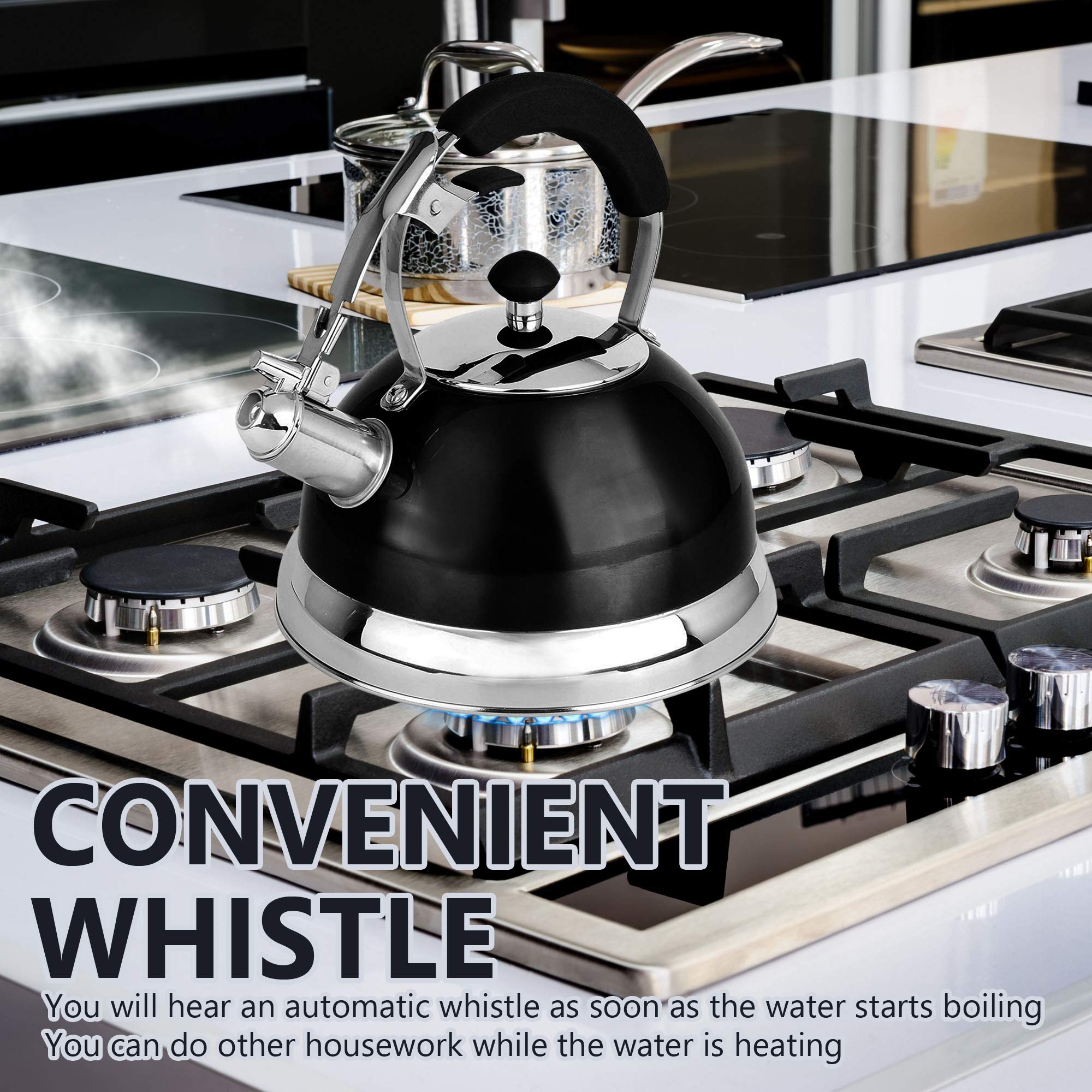 Tetera Marmicoc 3 Litros Black Acero Inoxidable Con Silbato | Cuotas Sin Interés