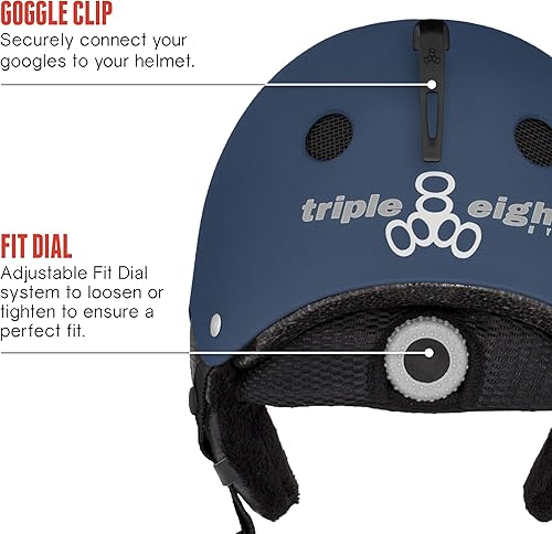 Miniatura 10 de Triple Eight Halo Snow - Casco estándar de snowboard y esquí, certificado de seguridad con ajuste de esfera