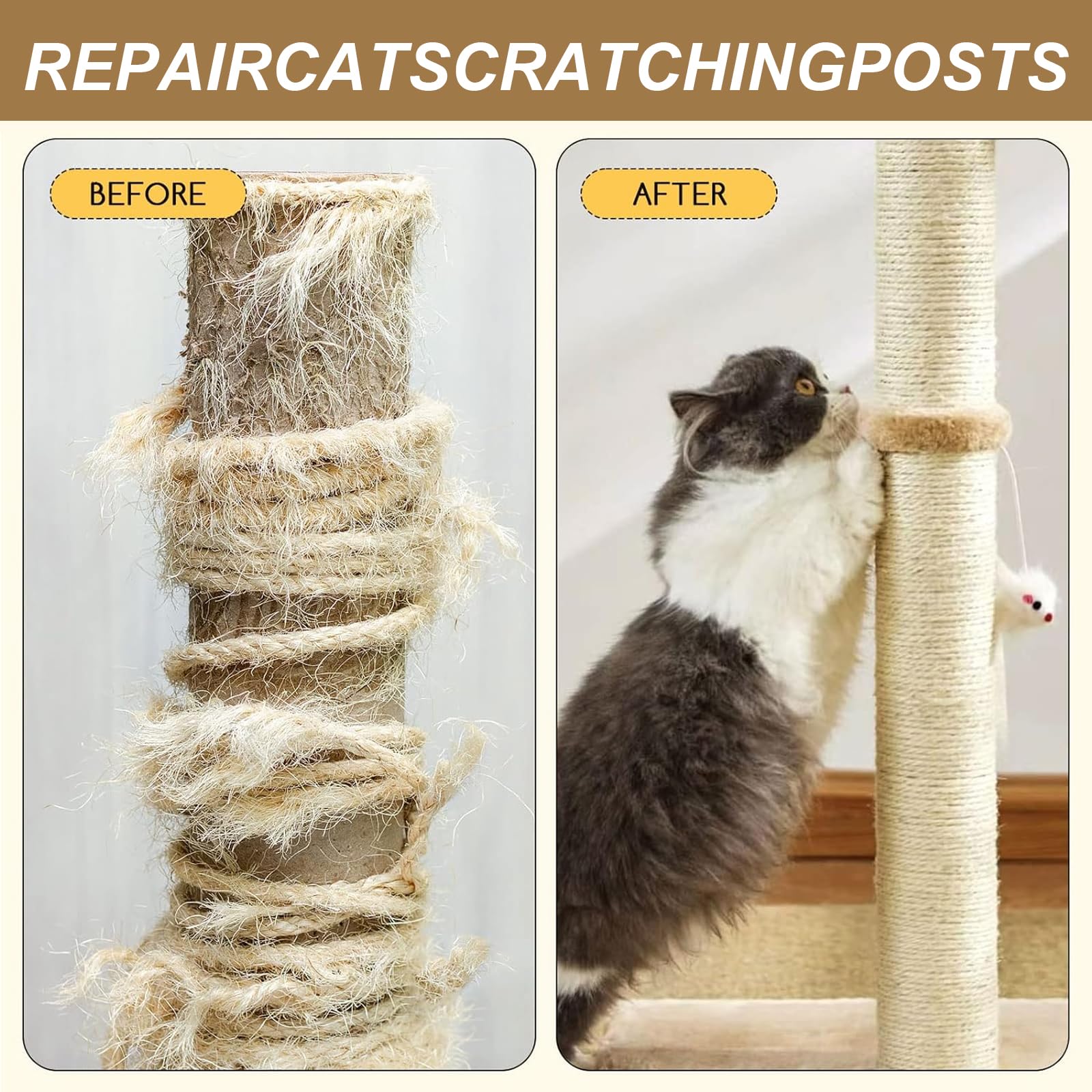 Sisal Rope Cat Safe Yangbaga Cat Natural For Scratching Post Tree