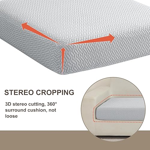 Miniatura 7 de Jin Le Fundas de cojín elásticas individuales para sofá, fundas de cojín de asiento de sofá, fundas de sofá de tela jacquard con textura suave con