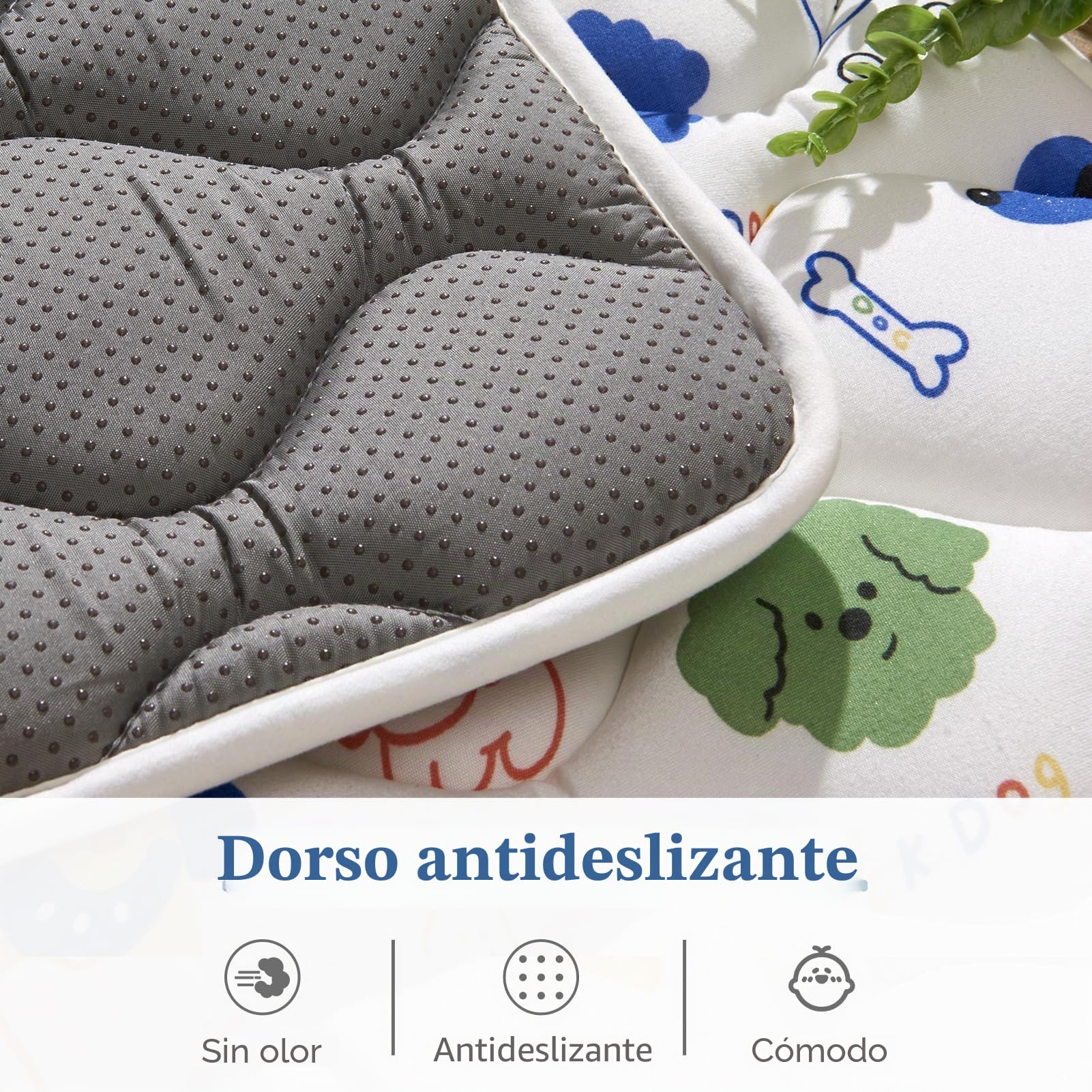 Alfombra para gatear para bebé, grande, 150 x 180 cm, plegable y antideslizante para interior y exterior, ideal como alfombra de juegos para niños y bebés, multicolor y fácil de transportar