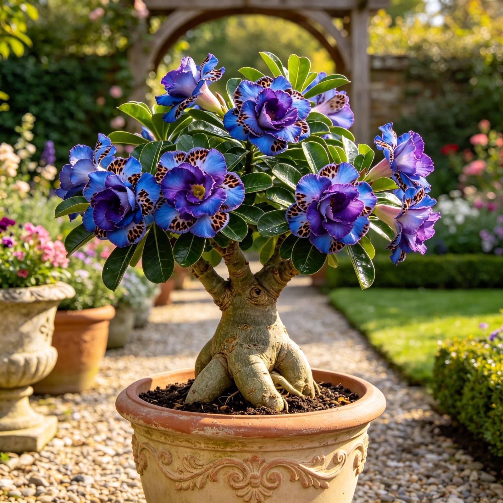 Rosa del Deserto Perenne | Colori Sfolgoranti | Resistente all’Aridità | Per Giardini Esterni e Balconi-3bulbi-F
