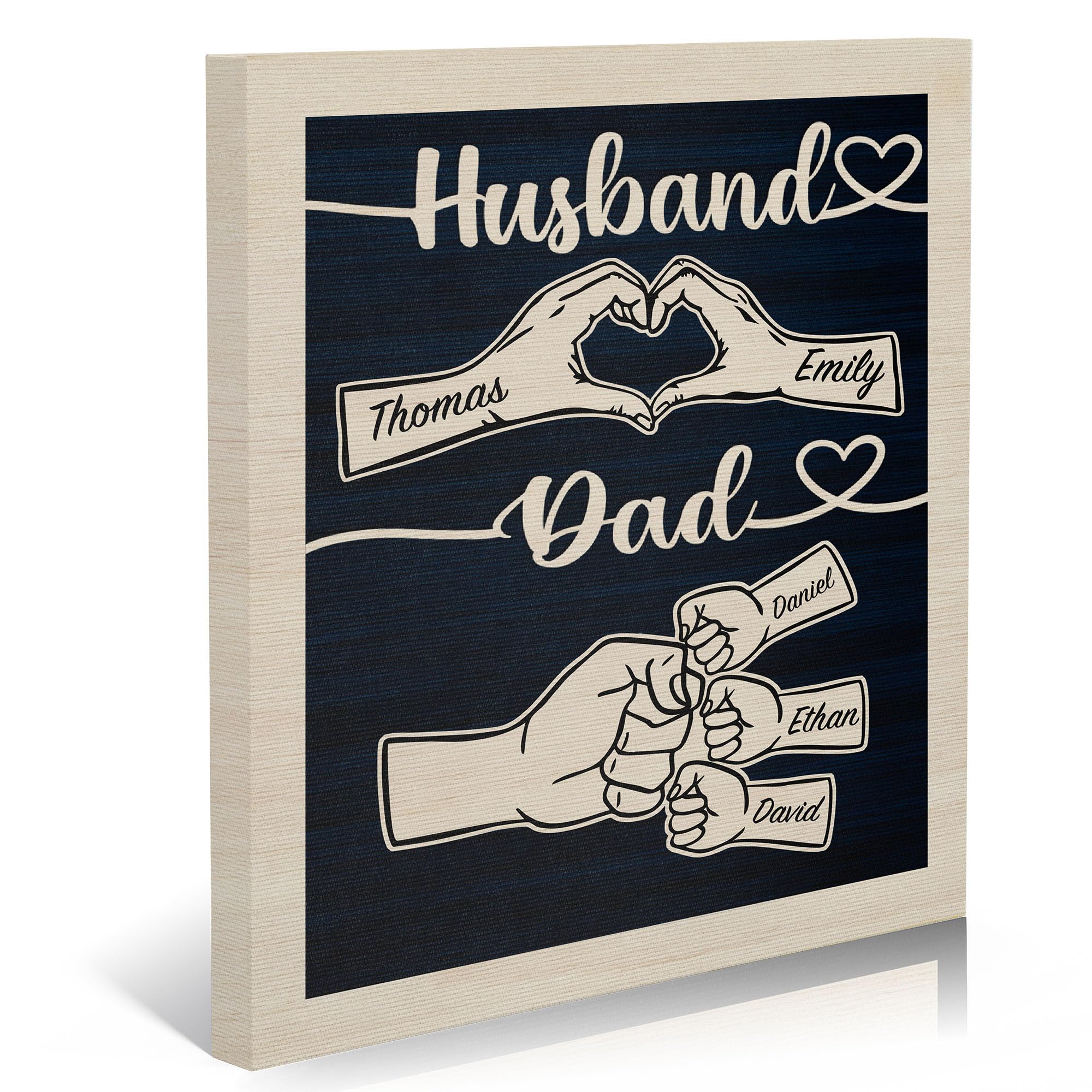 Easycosy Fathers Day Dad Gifts Personalised Canvas Prints Canvas Wall Art Home Room Decor Personalised Anniversary Birthday Gifts for Men Husband Dad from Daughter Son Wife