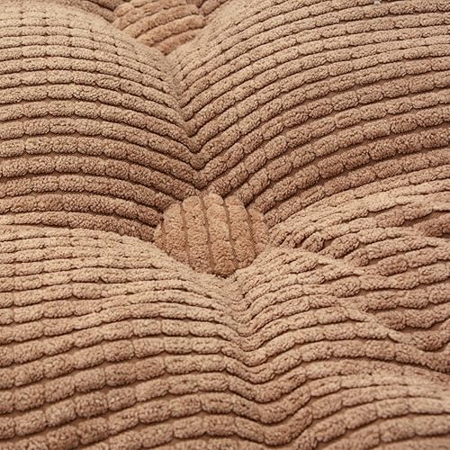 Miniatura 7 de Saim Almohada redonda de suelo para adultos, almohada de suelo de pana para meditación, cojín de asiento para sala de estar, balcón, tatami y yoga,