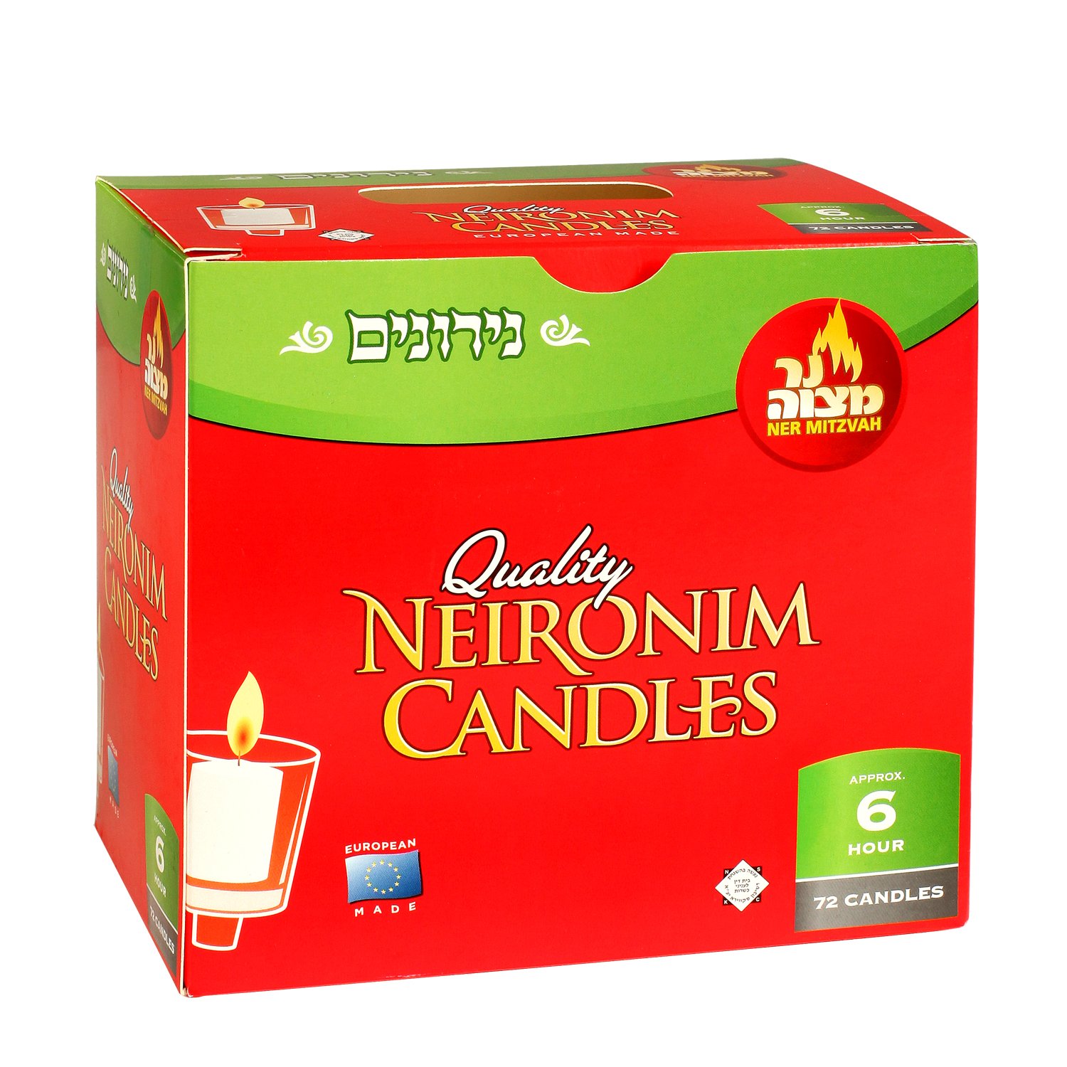 Amazon.com: Ner Mitzvah 6 Hour Neironim Candles - Shabbat Neronim