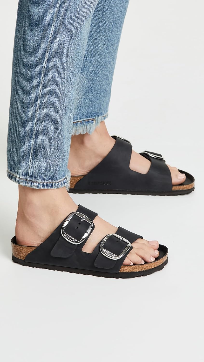 Birkenstock Women's Arizona Big Buckle Sandals, Black, 5 Medium US - Image 2