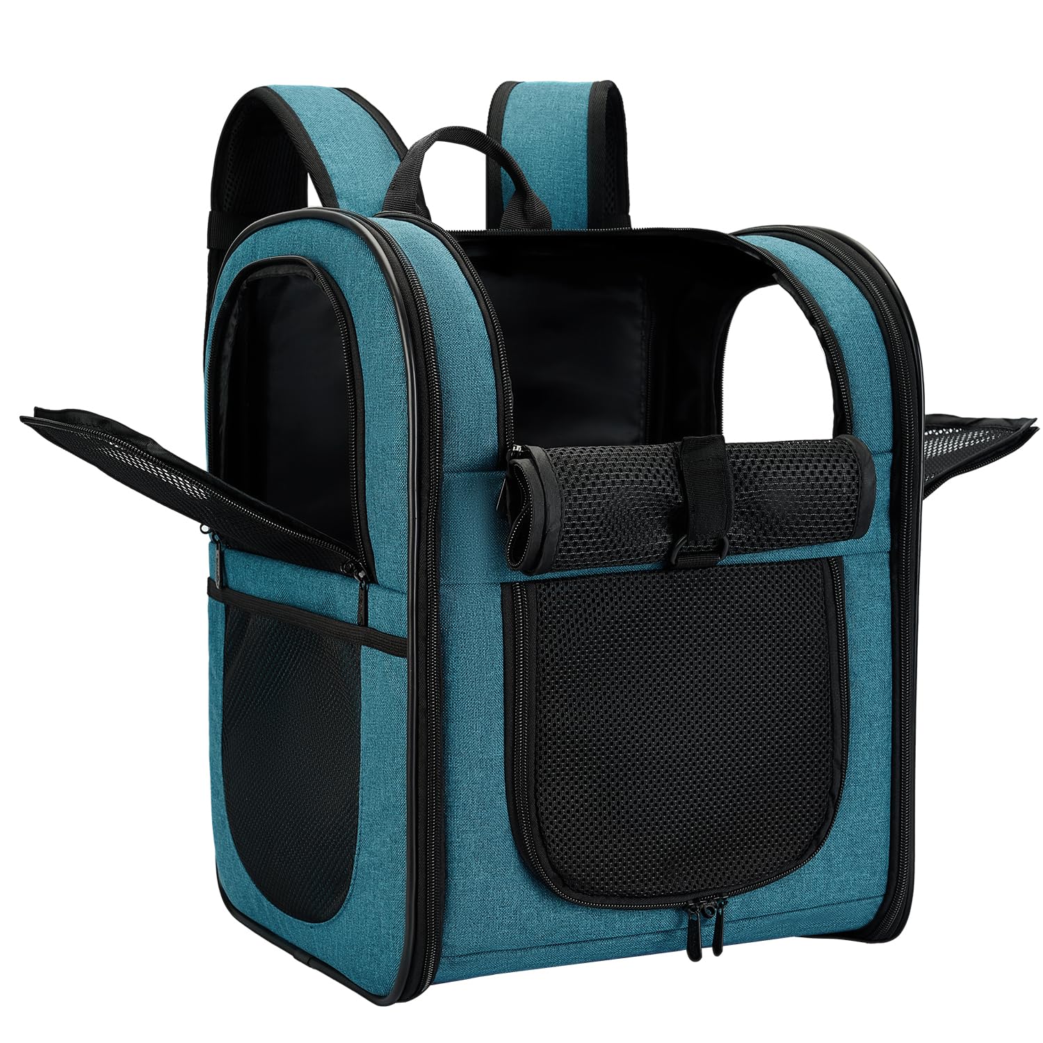 Apollo Walker Dog & Cat Carrier Backpack for 4-18lb Pets - Ventilated Safe Design with Padded Back Support, Breathable Mesh Pet Backpack for Hiking, Travel, Outdoor (Teal)
