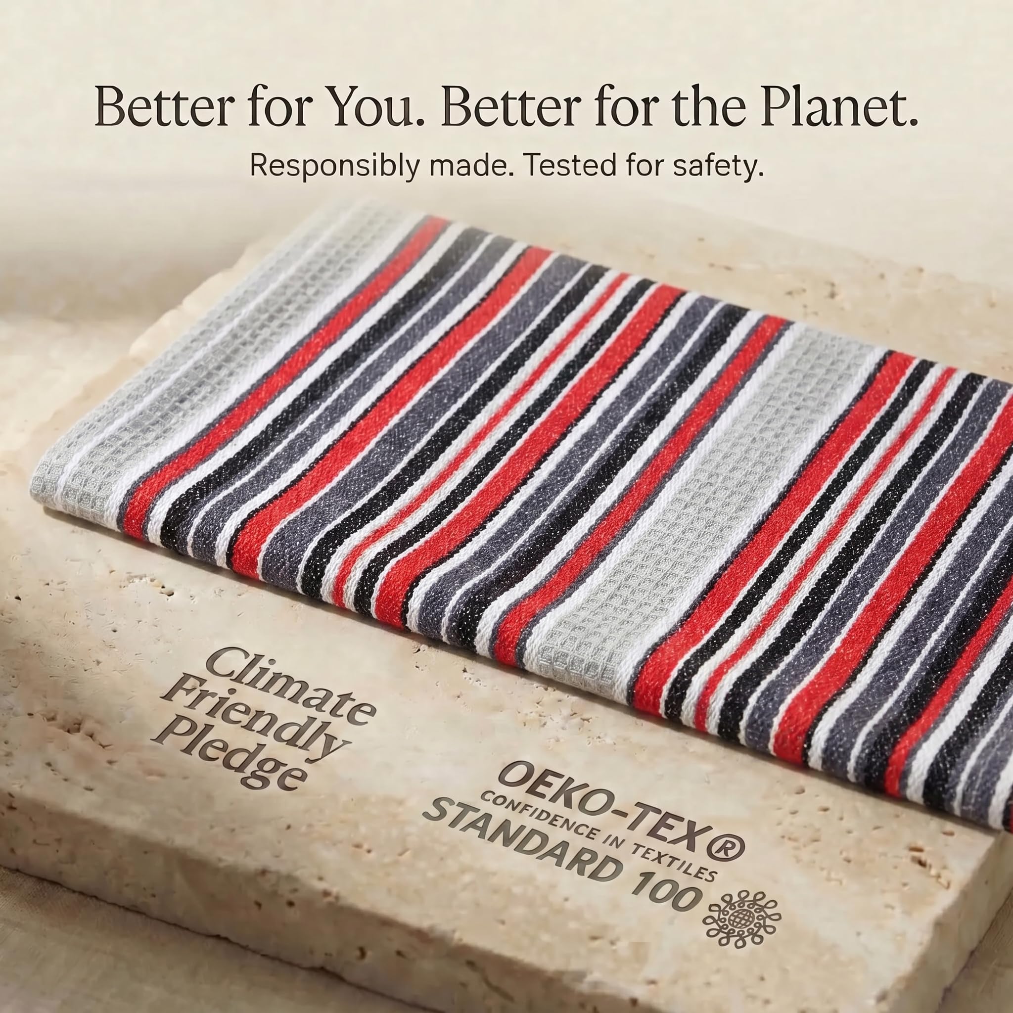 Urban Villa ręczniki kuchenne waflowe (zestaw 6 sztuk) szare