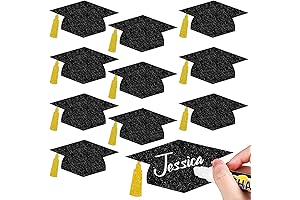 Whaline 50Pcs Grad Caps Cutouts Kit for Graduation Party