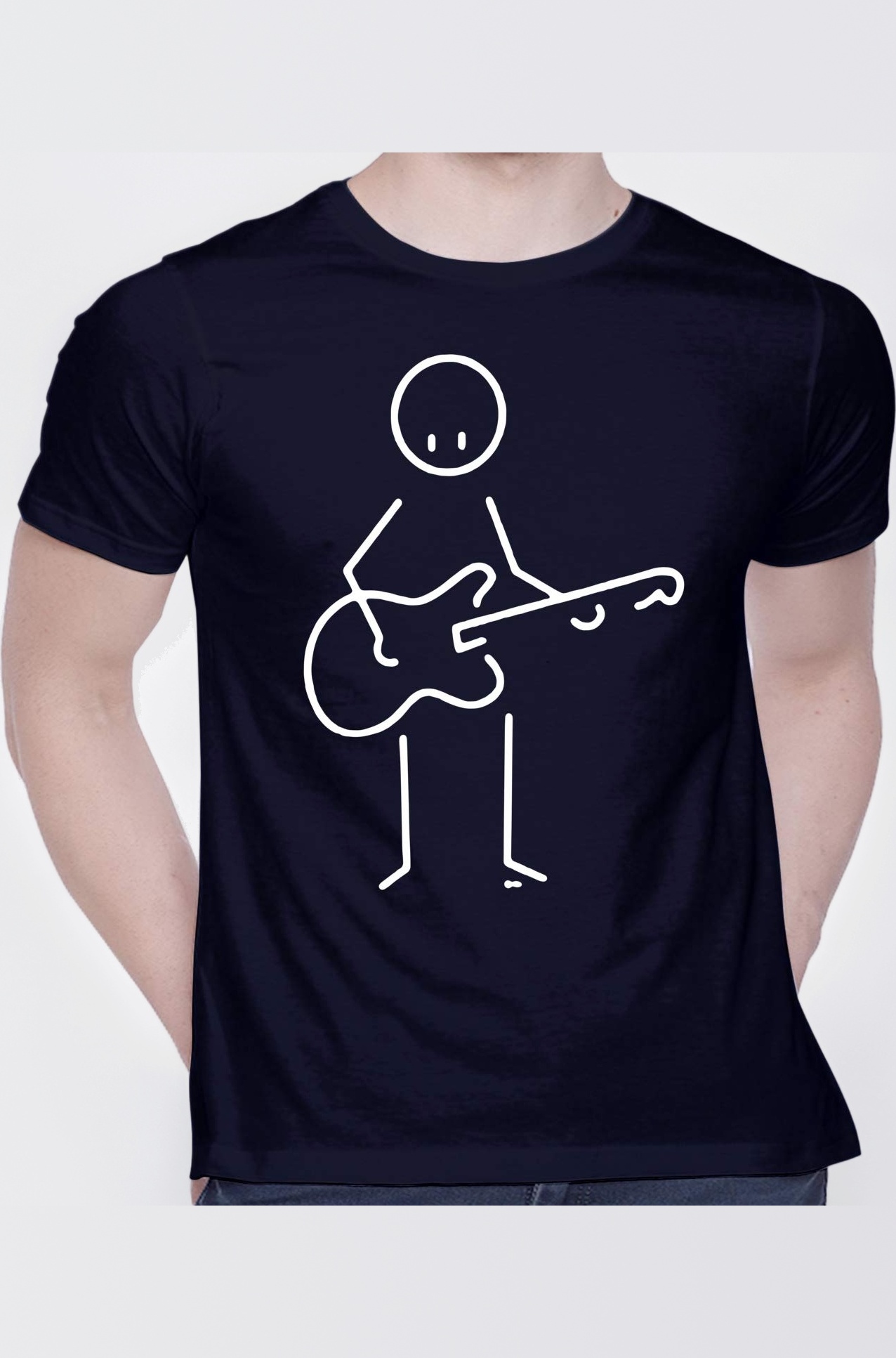 - Graphic Printed T-Shirt for Unisex Guitar Guy Tshirt | Casual Half Sleeve Round Neck T-Shirt | 100% Cotton | D00070-3