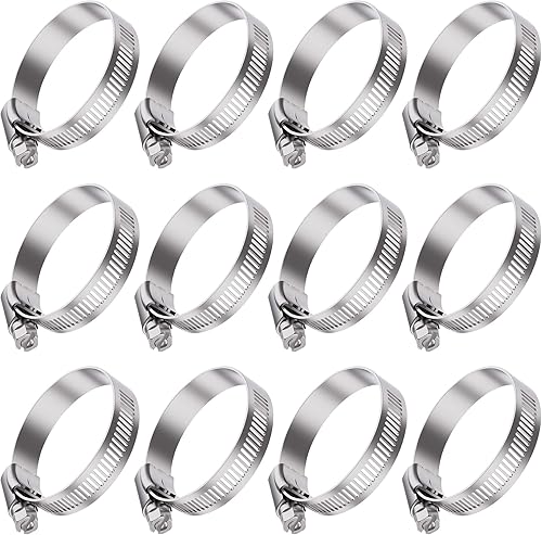 40 abrazaderas de manguera de acero inoxidable con rango de 14 a 58 pulgadas (0.236in-0.630in), abrazaderas de manguera de 14 pulgadas, abrazaderas
